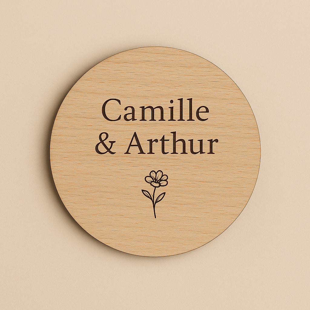 dessous de verre personnalise bois prénoms