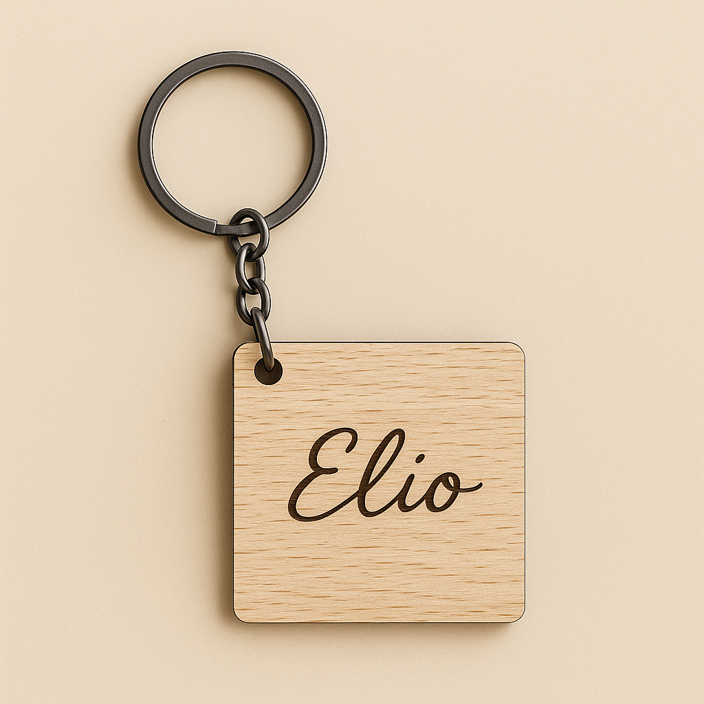 porte-clés bois personnalisé rectangulaire