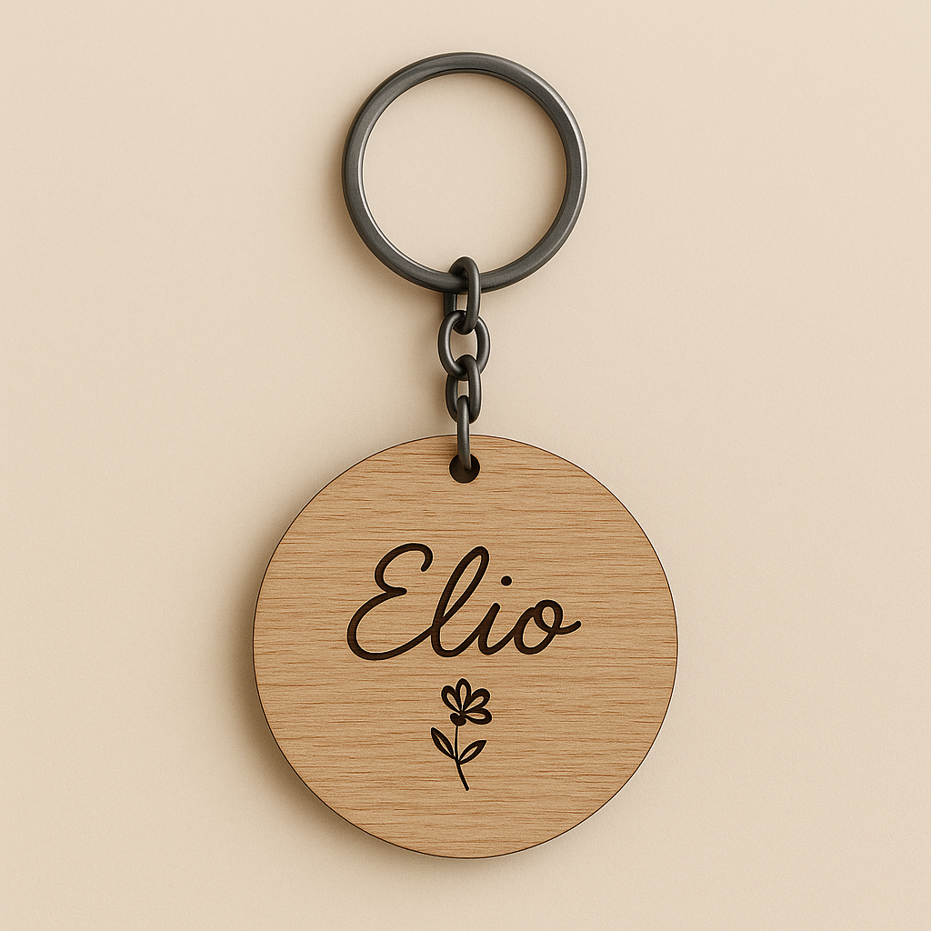 porte-clés bois personnalisé gravure artisanale laloussio