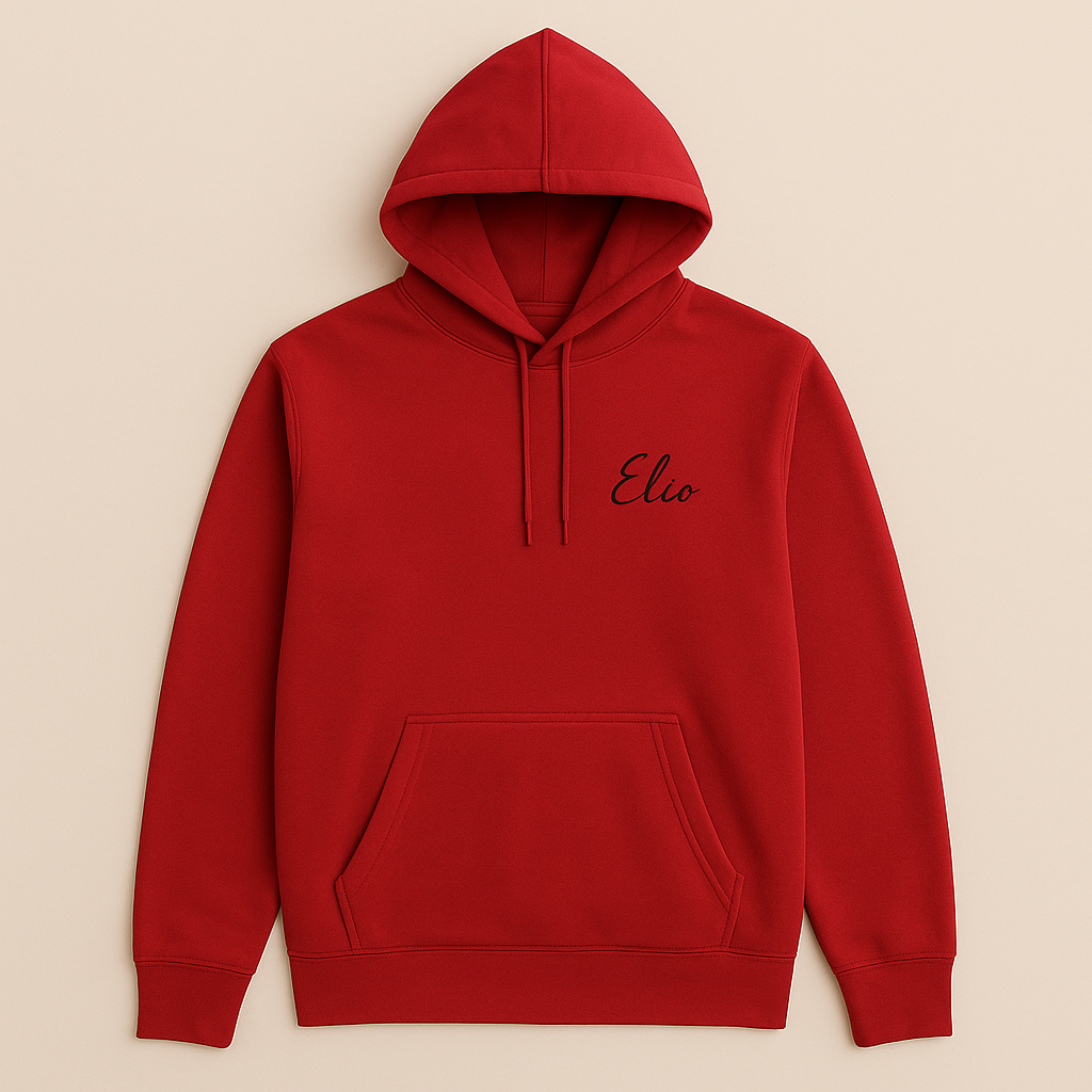 sweat personnalise unisexe rouge coton premium laloussio