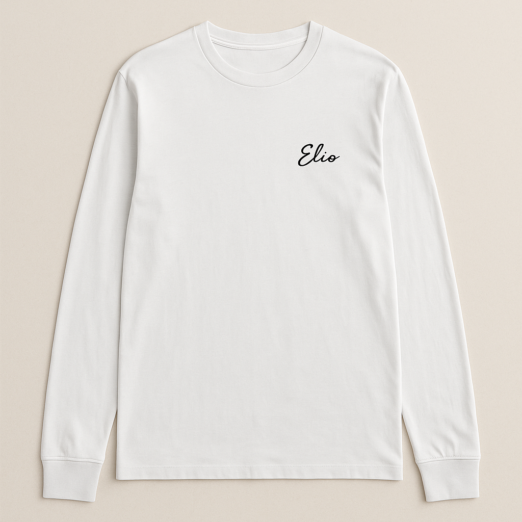 t-shirt personnalisé manches longues LALOUSSIO – blanc