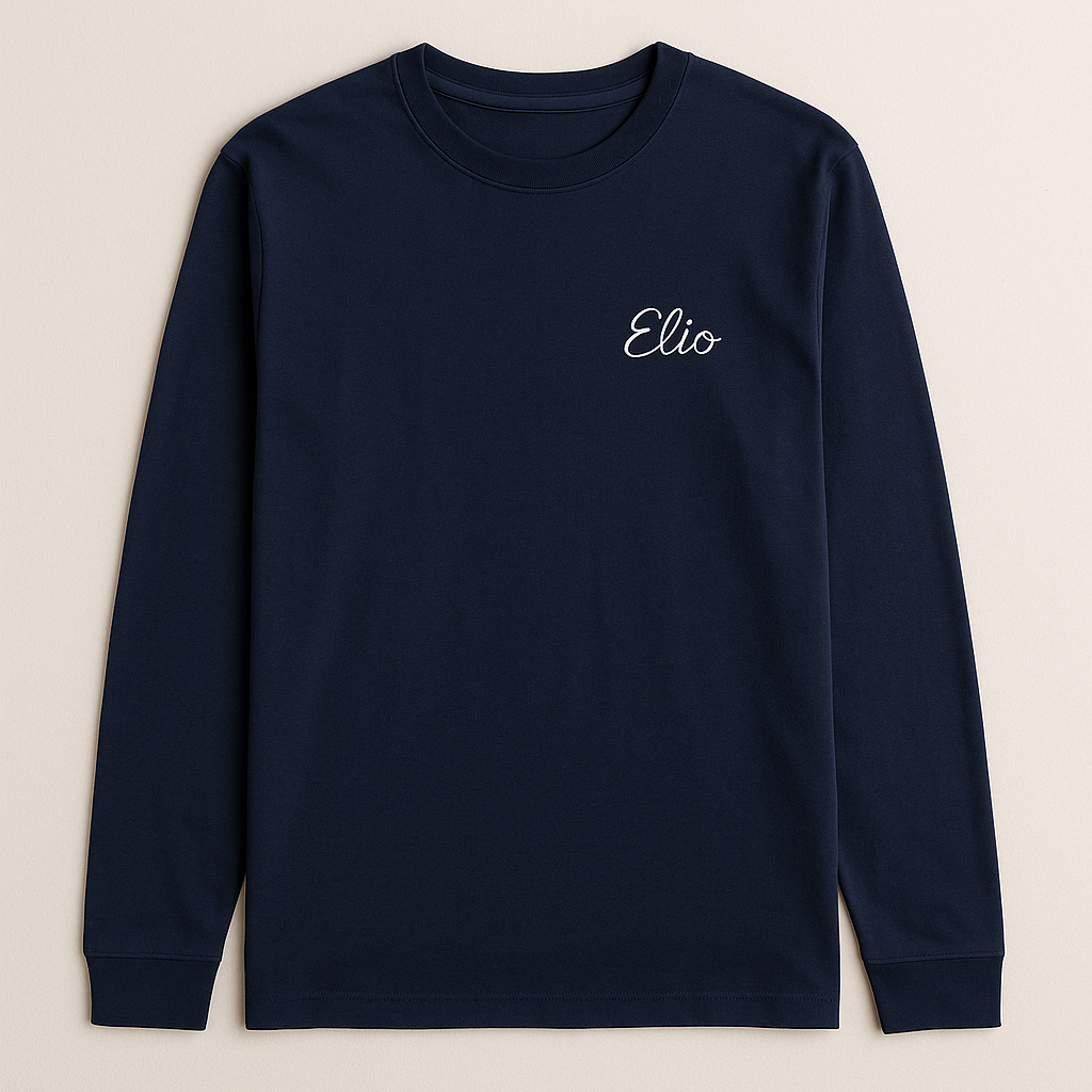 t-shirt personnalisé manches longues LALOUSSIO – bleu