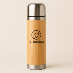 Bouteille isotherme bambou personnalisée LALOUSSIO avec gravure laser